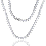 5A Heart CZ Tennis Necklace