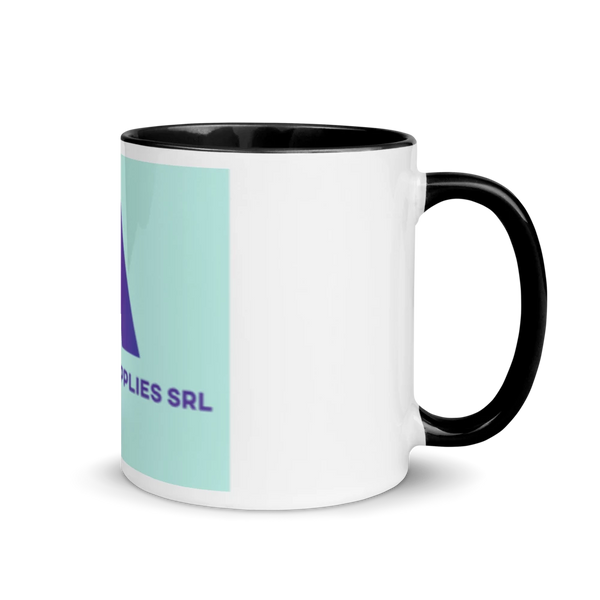 White Ceramic Mug with Color Inside- COMPANY LOGO